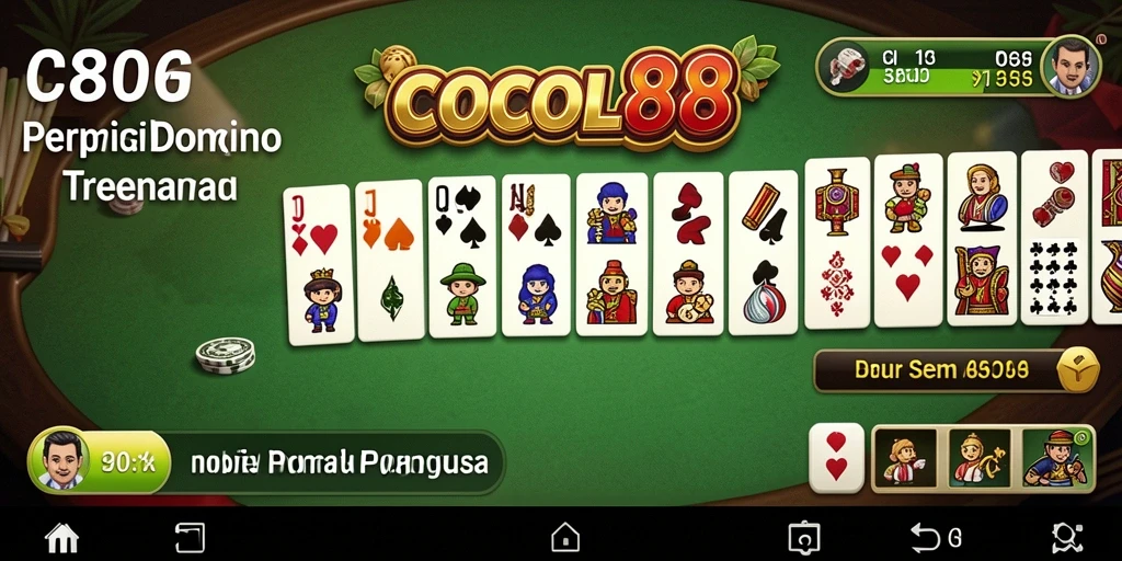 Screenshot COCOL88 menunjukkan gameplay Domino yang seru dan interaktif.