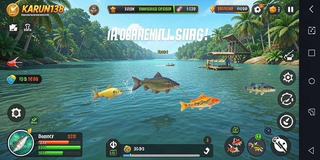 Tampilan gameplay memancing yang seru dan menarik dari KARUN138.
