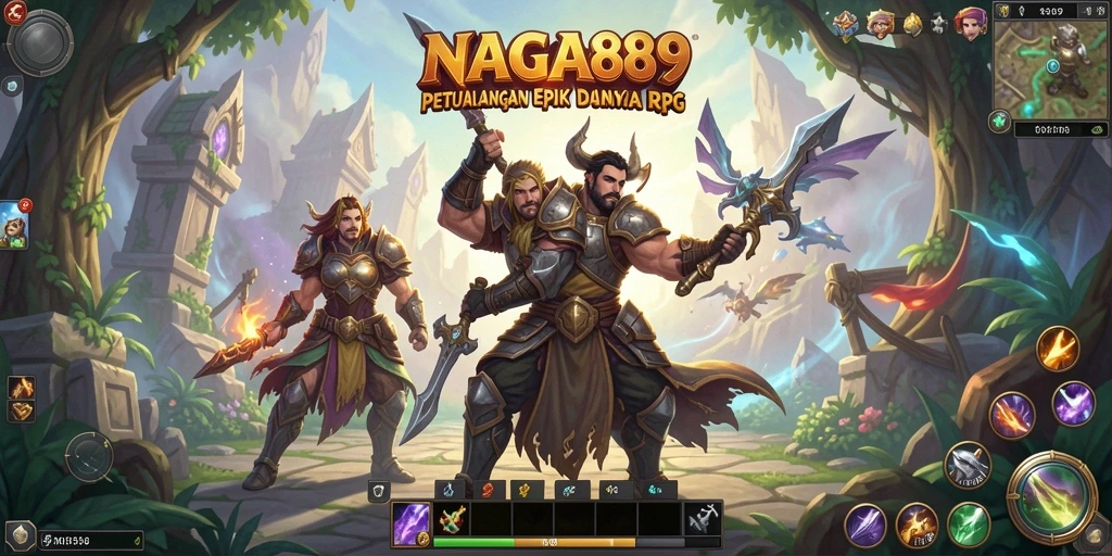 Screenshot gameplay NAGA889 menampilkan aksi pertarungan epik dan karakter yang memukau.