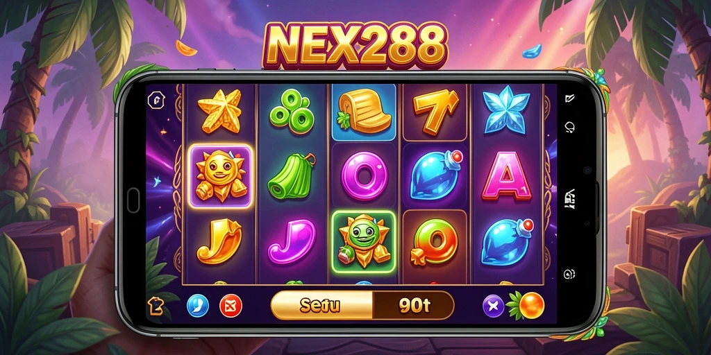 Screenshot gameplay NEX288 yang menggambarkan keseruan permainan Slot.
