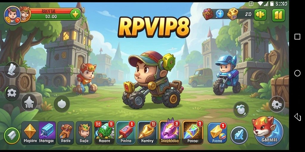 Screenshot utama menampilkan gameplay santai dan menghibur dari RPVIP8.