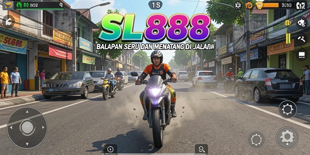 Tangkapan layar gameplay menarik dari balapan penuh adrenalin di SL888.