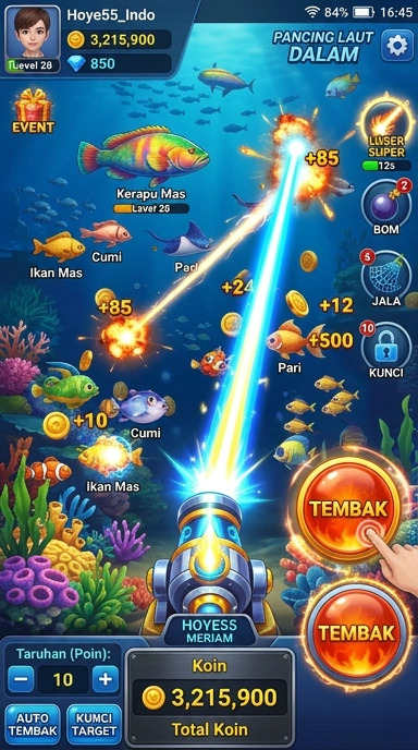 Tampilan antarmuka hoye55 yang intuitif.